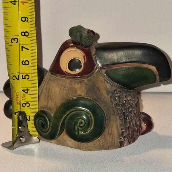 Handcrafted Palomar stoneware Toucan Figurine With Intricate Details Ken Edwards - Picture 5 of 8
